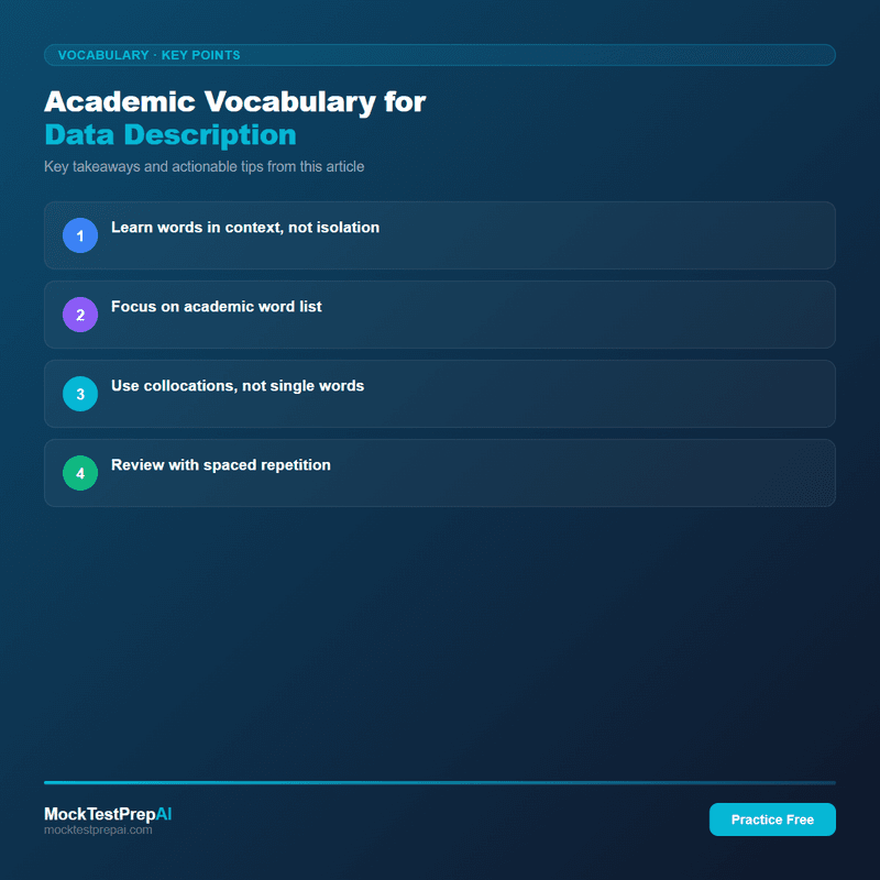 Academic Vocabulary for Data Description infographic