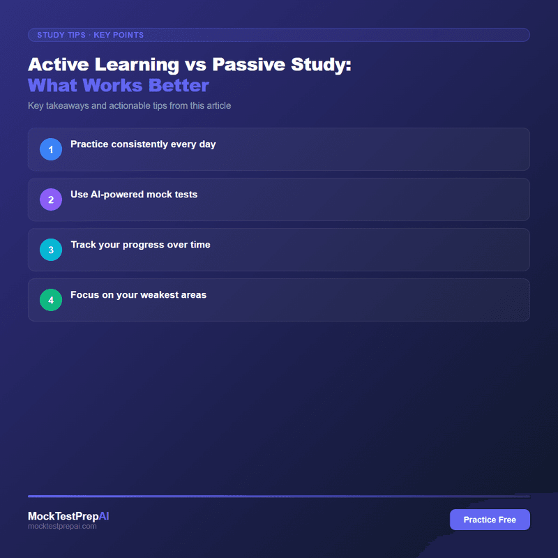 Active Learning vs Passive Study: What Works Better infographic