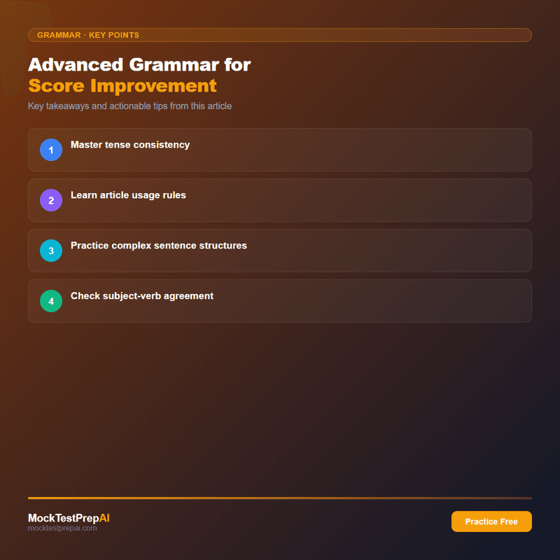 Advanced Grammar for Score Improvement infographic