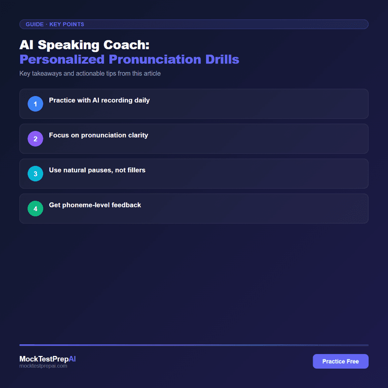 AI Speaking Coach: Personalized Pronunciation Drills infographic