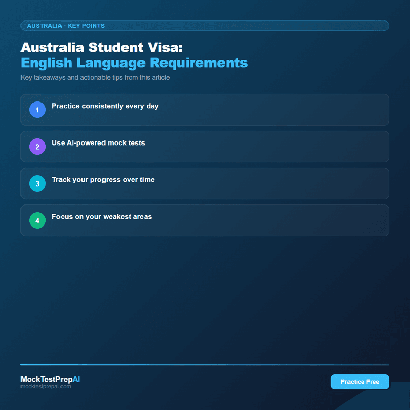 Australia Student Visa: English Language Requirements infographic