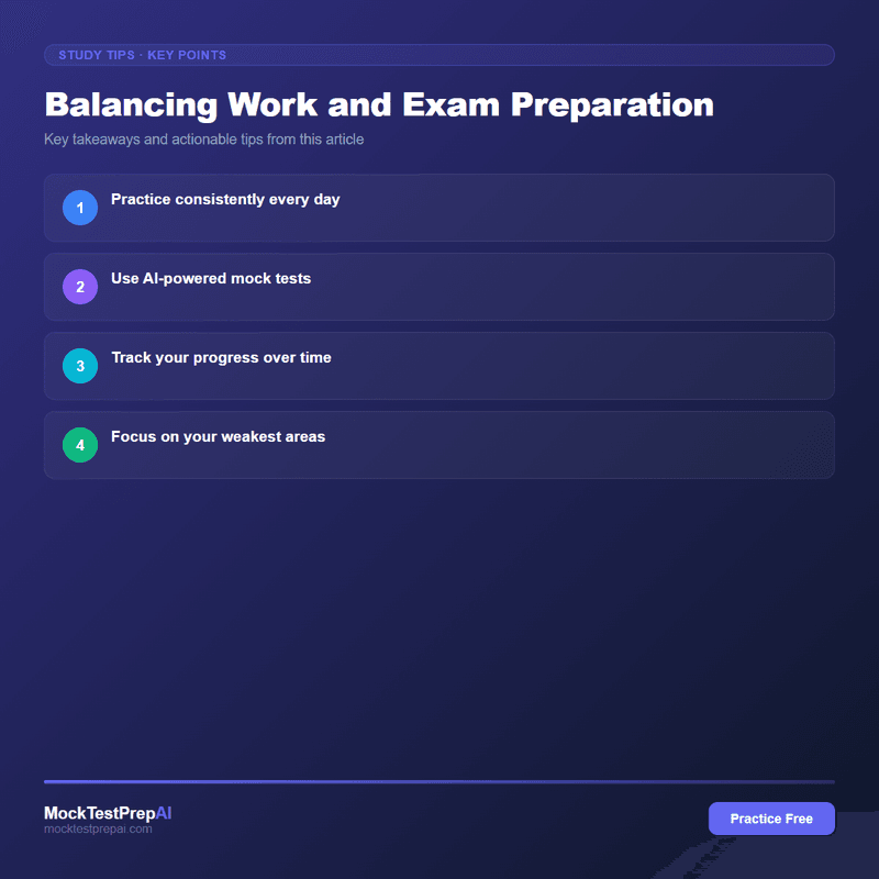 Balancing Work and Exam Preparation infographic