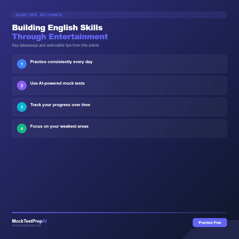 Building English Skills Through Entertainment infographic