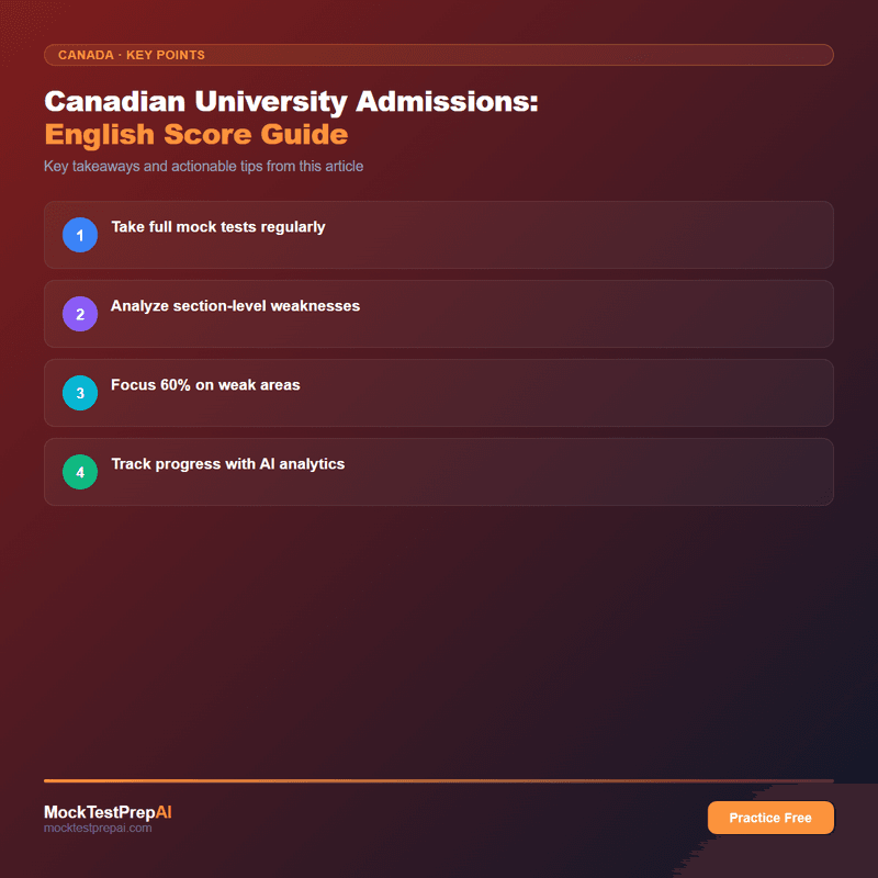 Canadian University Admissions: English Score Guide infographic