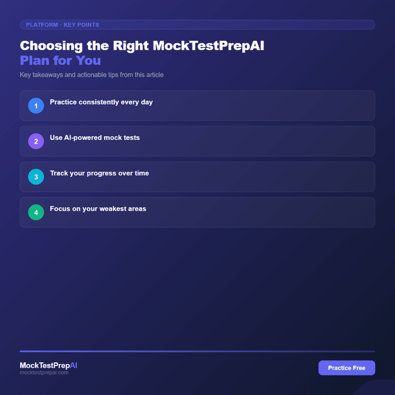 Choosing the Right MockTestPrepAI Plan for You infographic
