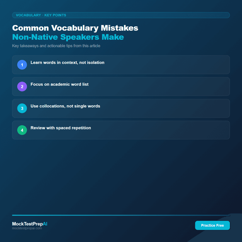 Common Vocabulary Mistakes Non-Native Speakers Make infographic