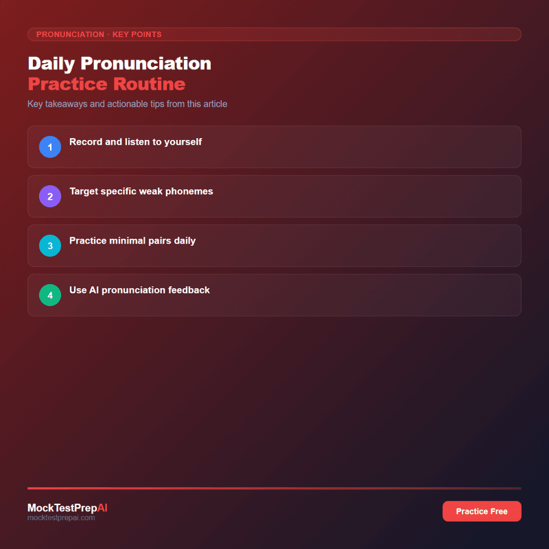 Daily Pronunciation Practice Routine infographic