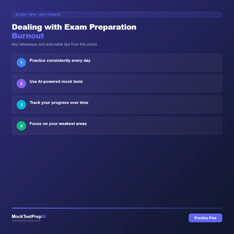 Dealing with Exam Preparation Burnout infographic