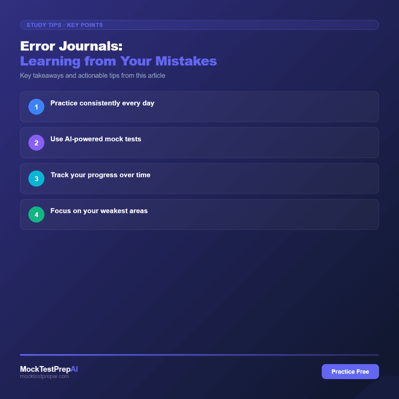 Error Journals: Learning from Your Mistakes infographic