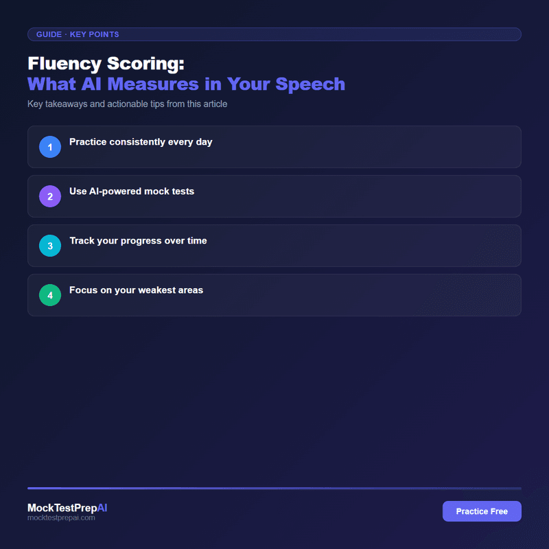 Fluency Scoring: What AI Measures in Your Speech infographic
