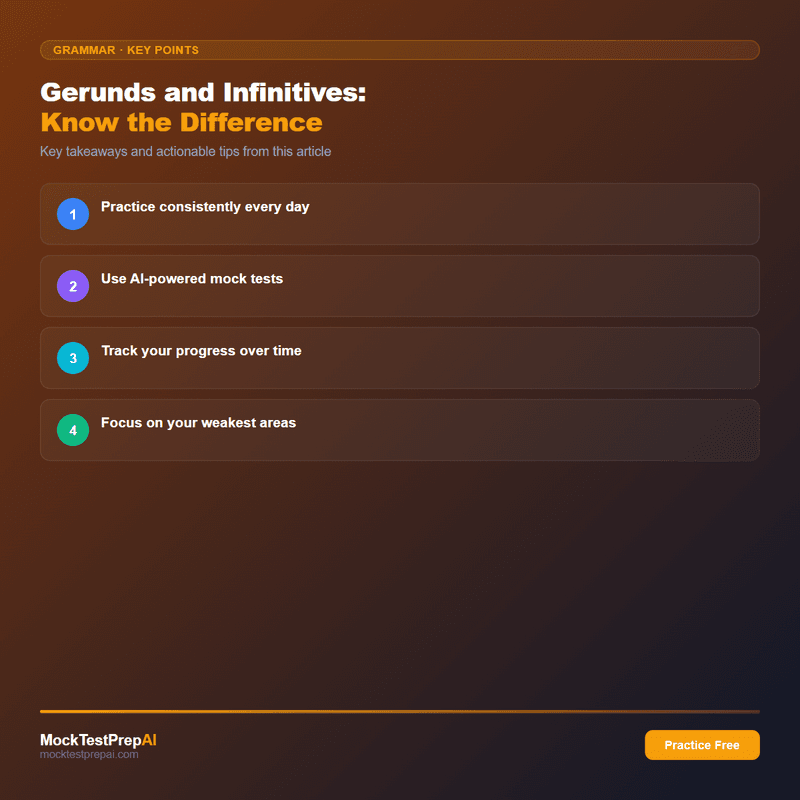 Gerunds and Infinitives: Know the Difference infographic