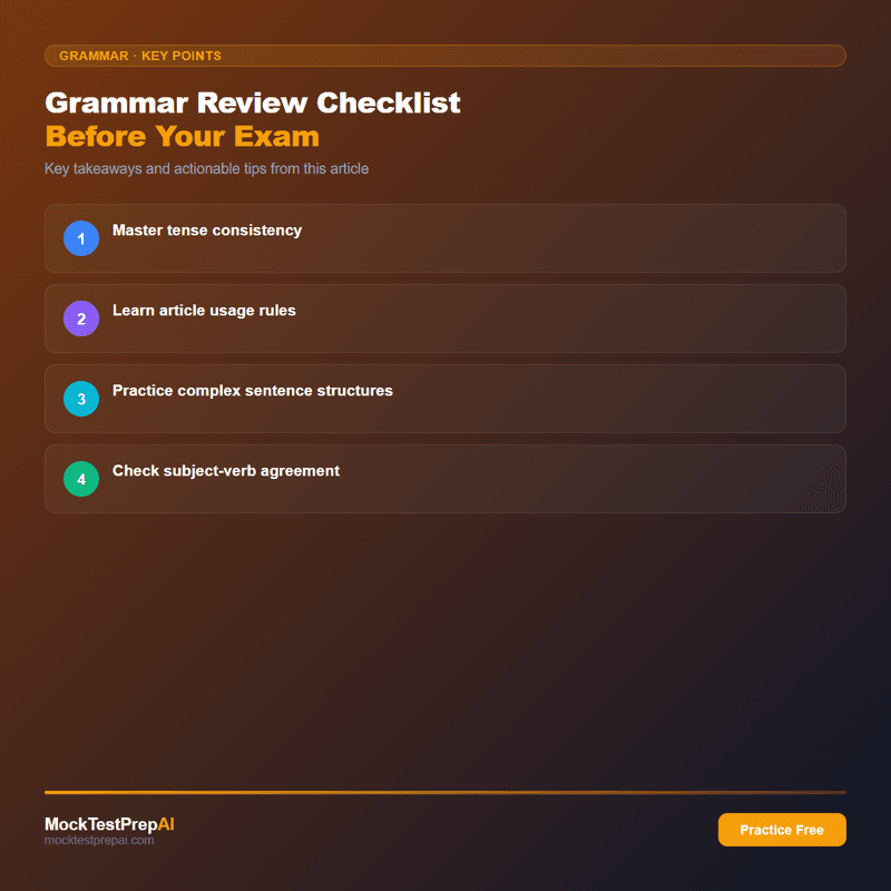 Grammar Review Checklist Before Your Exam infographic