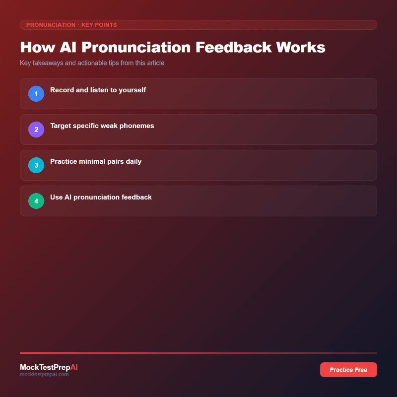 How AI Pronunciation Feedback Works infographic