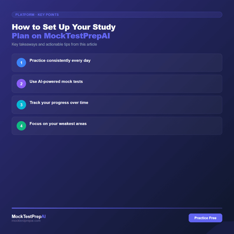 How to Set Up Your Study Plan on MockTestPrepAI infographic