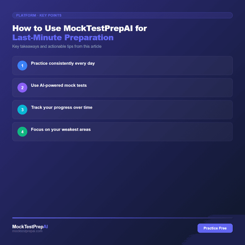 How to Use MockTestPrepAI for Last-Minute Preparation infographic