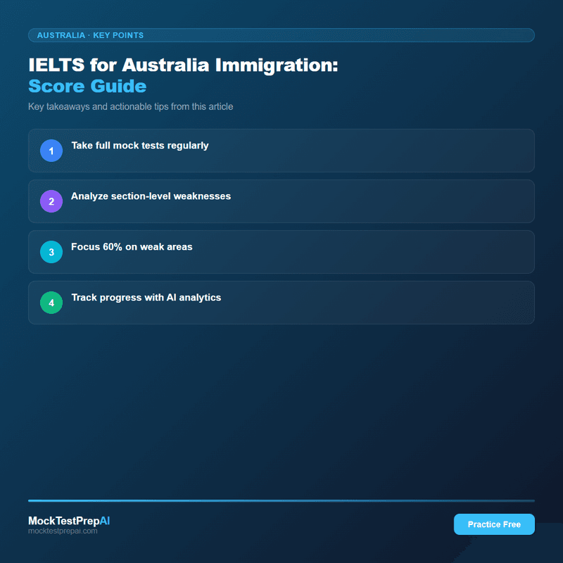 IELTS for Australia Immigration: Score Guide infographic