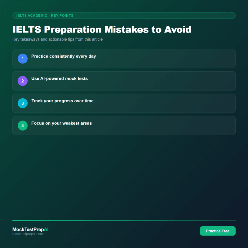 IELTS Preparation Mistakes to Avoid infographic