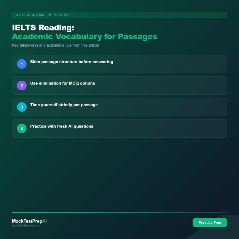 IELTS Reading: Academic Vocabulary for Passages infographic