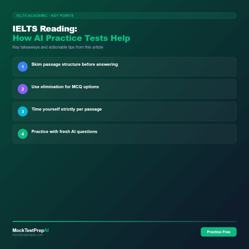 IELTS Reading: How AI Practice Tests Help infographic