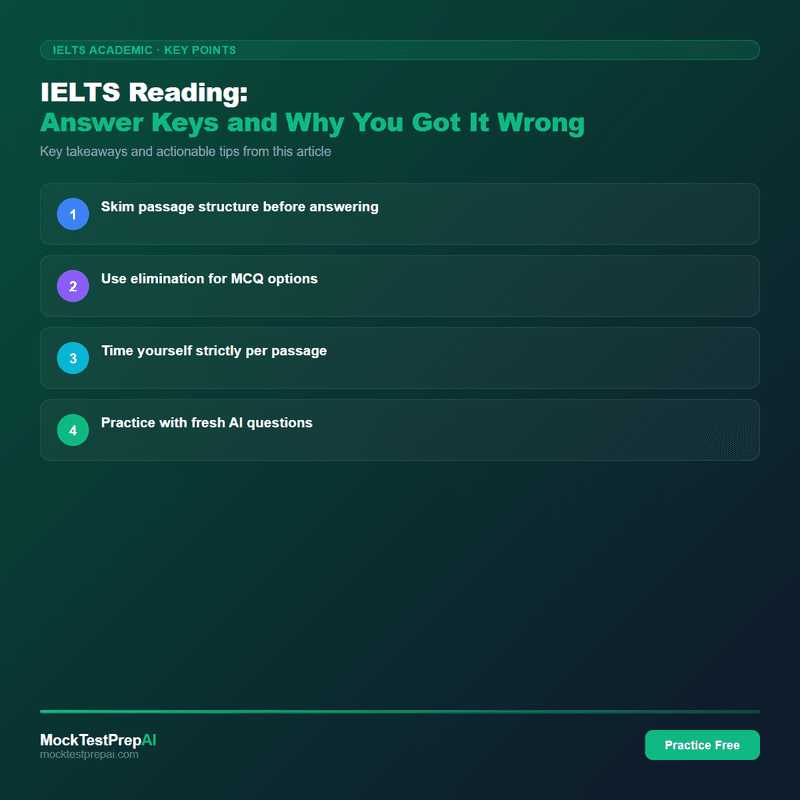IELTS Reading: Answer Keys and Why You Got It Wrong infographic