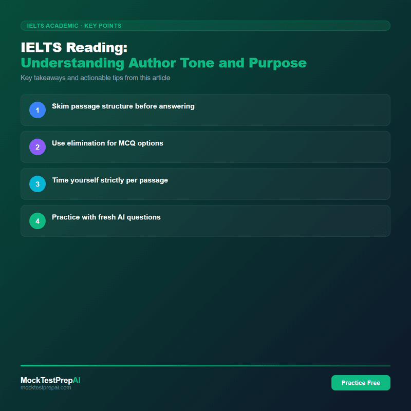 IELTS Reading: Understanding Author Tone and Purpose infographic