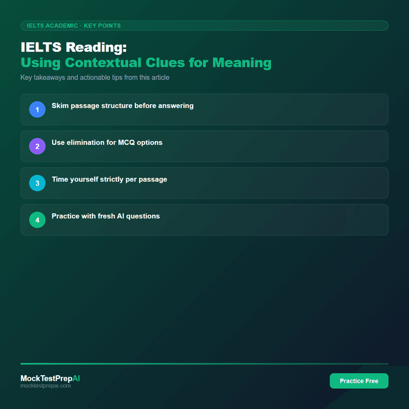 IELTS Reading: Using Contextual Clues for Meaning infographic