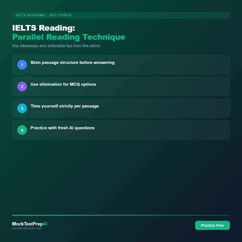 IELTS Reading: Parallel Reading Technique infographic