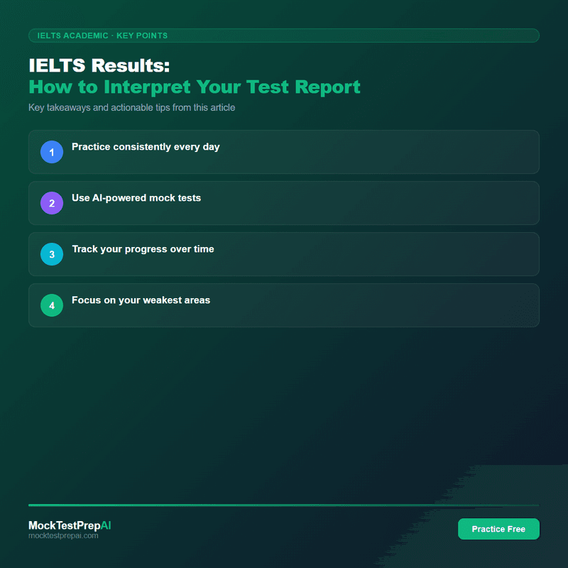 IELTS Results: How to Interpret Your Test Report infographic