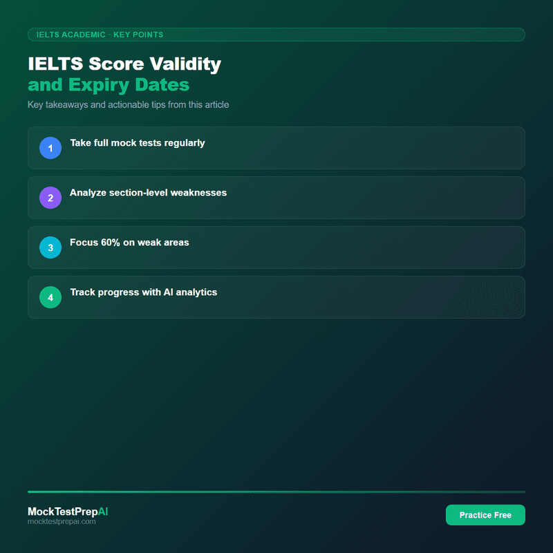IELTS Score Validity and Expiry Dates infographic