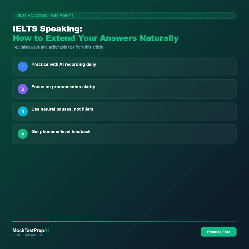 IELTS Speaking: How to Extend Your Answers Naturally infographic