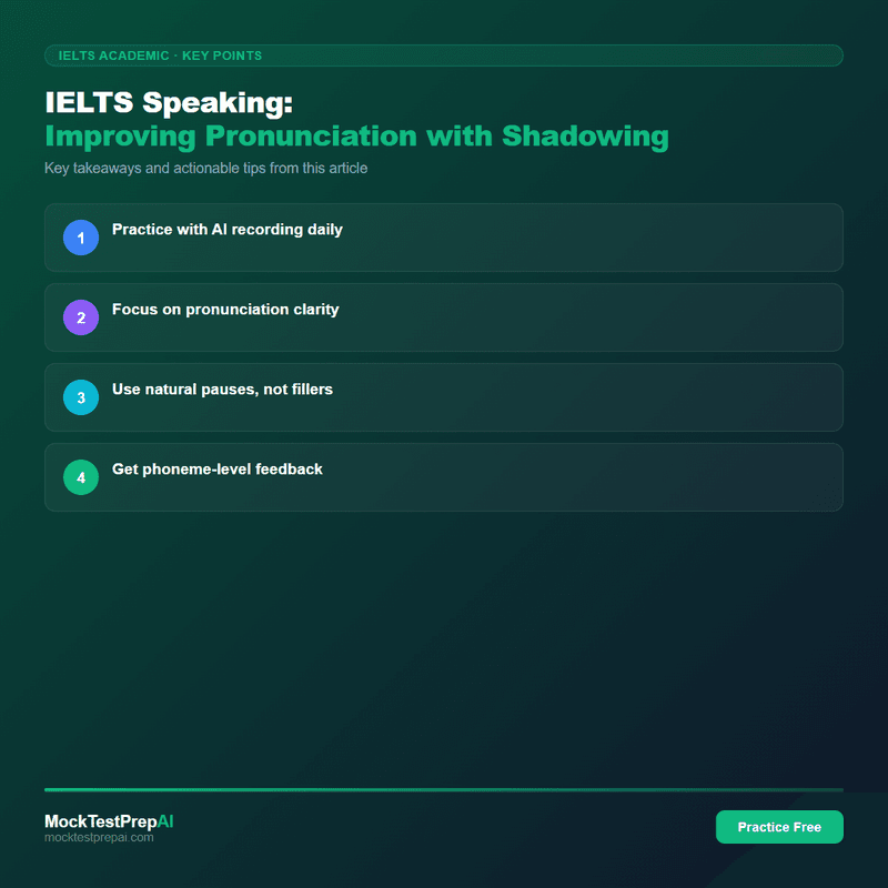 IELTS Speaking: Improving Pronunciation with Shadowing infographic