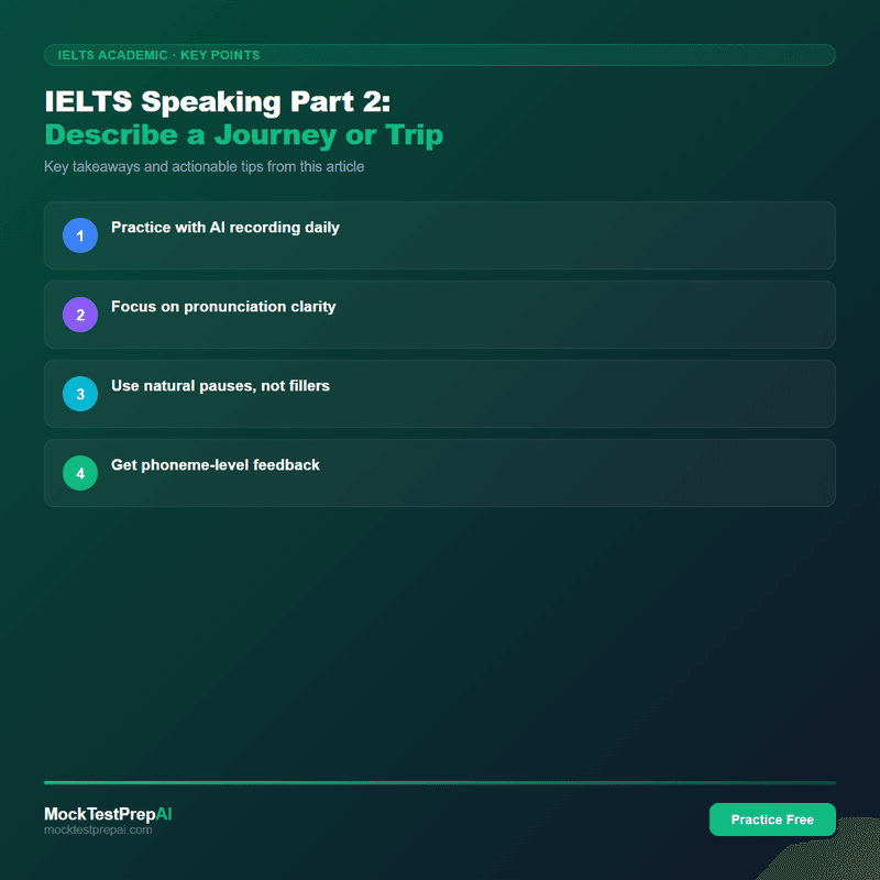 IELTS Speaking Part 2: Describe a Journey or Trip infographic