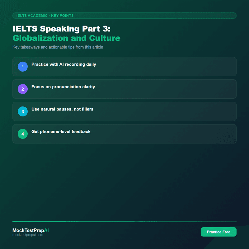 IELTS Speaking Part 3: Globalization and Culture infographic