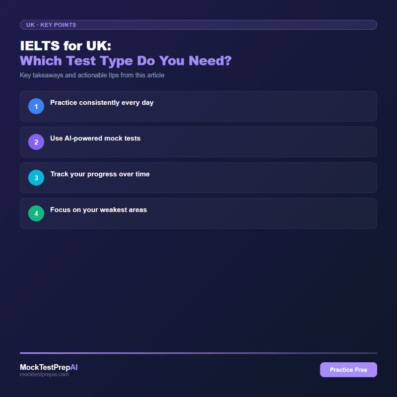 IELTS for UK: Which Test Type Do You Need? infographic