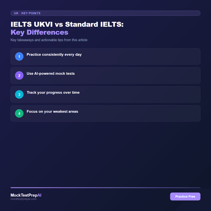 IELTS UKVI vs Standard IELTS: Key Differences infographic