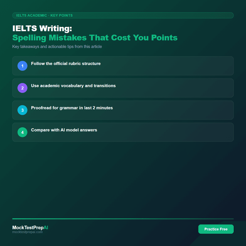 IELTS Writing: Spelling Mistakes That Cost You Points infographic