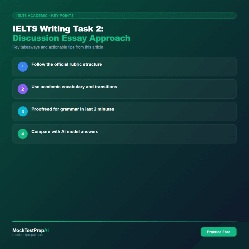IELTS Writing Task 2: Discussion Essay Approach infographic