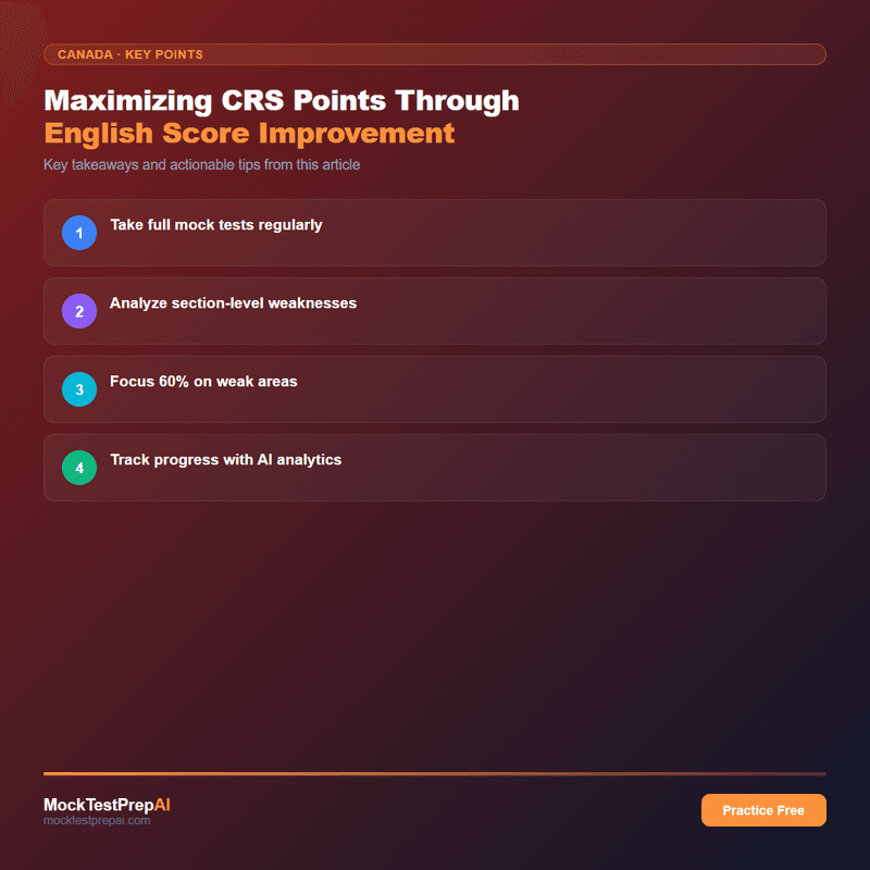 Maximizing CRS Points Through English Score Improvement infographic