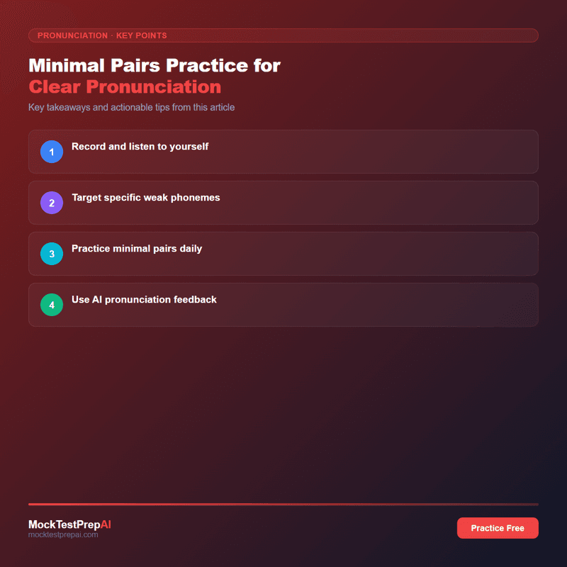 Minimal Pairs Practice for Clear Pronunciation infographic