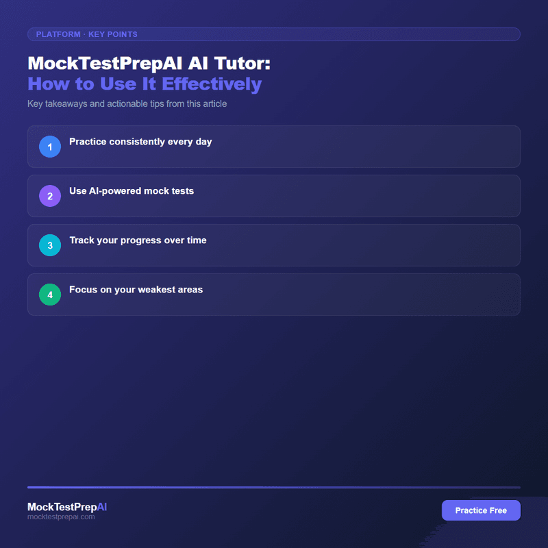 MockTestPrepAI AI Tutor: How to Use It Effectively infographic