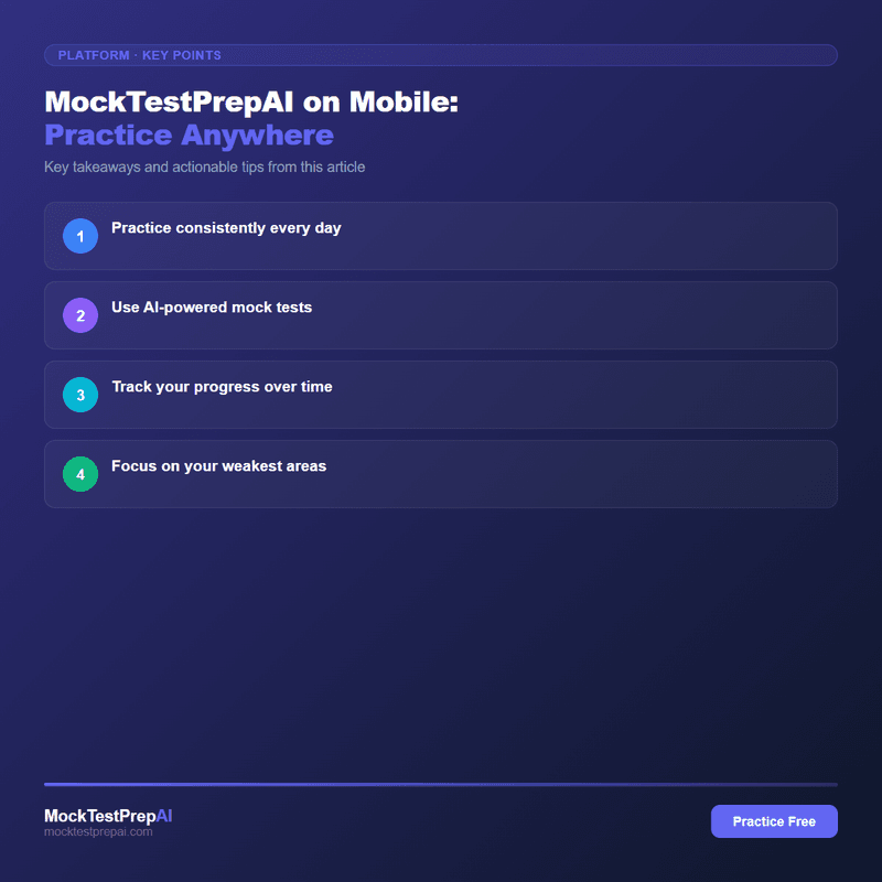 MockTestPrepAI on Mobile: Practice Anywhere infographic