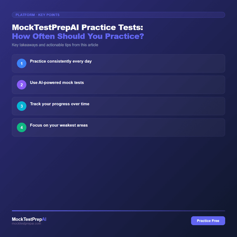 MockTestPrepAI Practice Tests: How Often Should You Practice? infographic