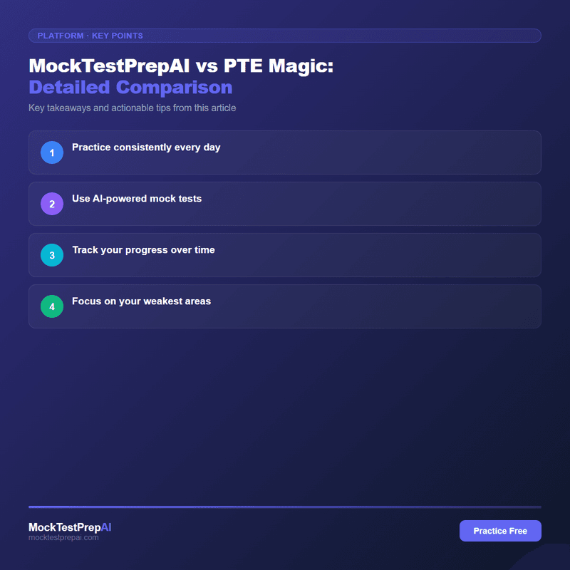 MockTestPrepAI vs PTE Magic: Detailed Comparison infographic