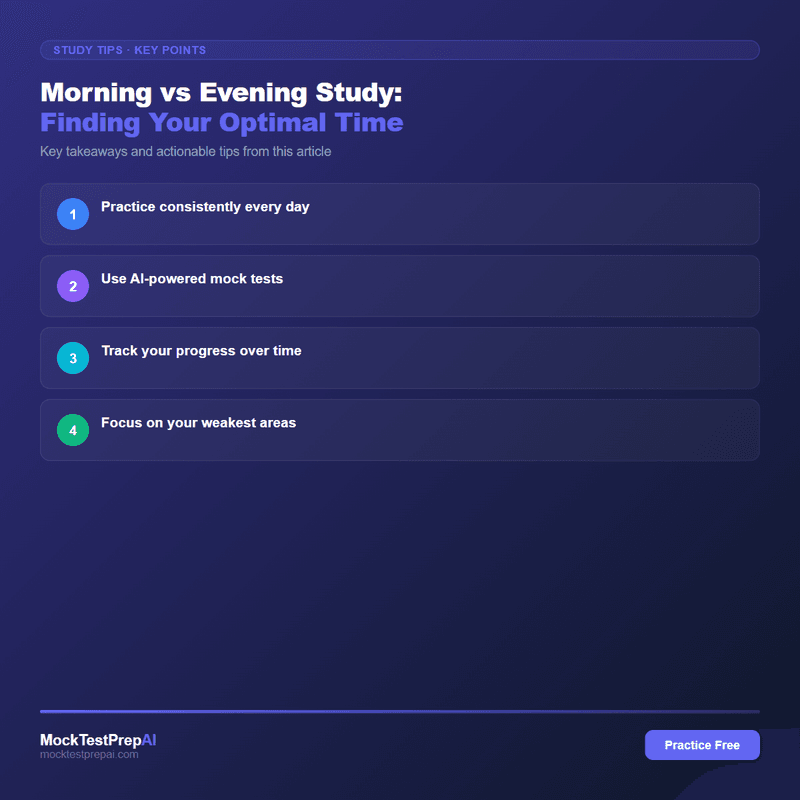 Morning vs Evening Study: Finding Your Optimal Time infographic
