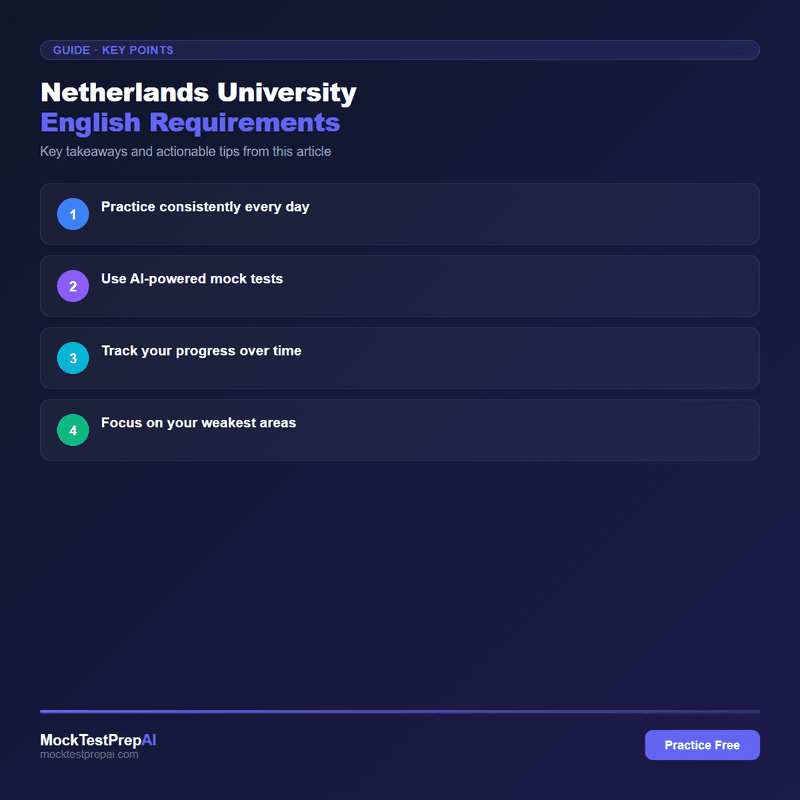 Netherlands University English Requirements infographic
