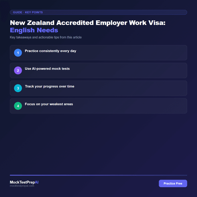 New Zealand Accredited Employer Work Visa: English Needs infographic