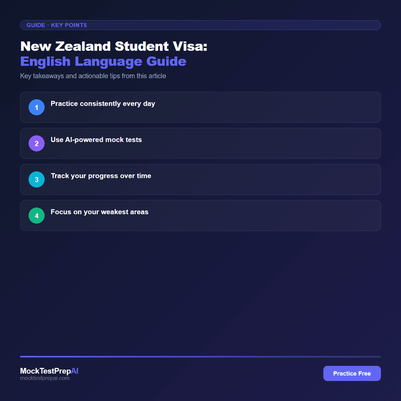 New Zealand Student Visa: English Language Guide infographic