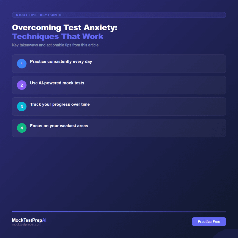 Overcoming Test Anxiety: Techniques That Work infographic