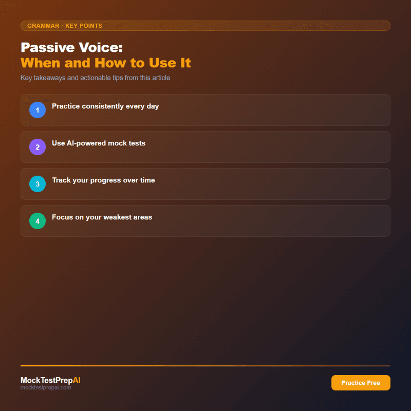Passive Voice: When and How to Use It infographic