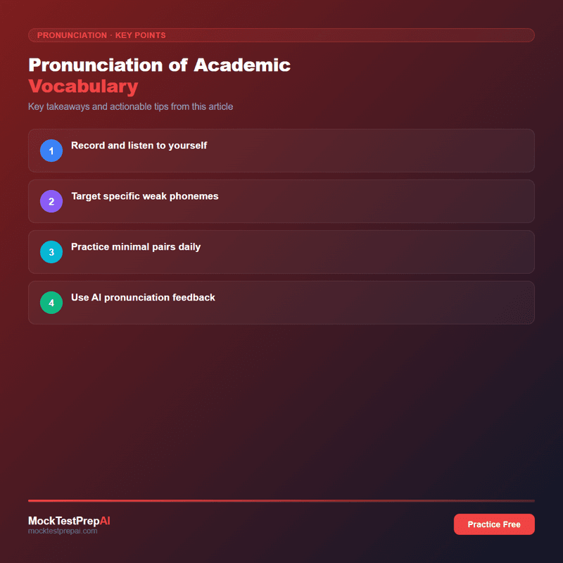 Pronunciation of Academic Vocabulary infographic